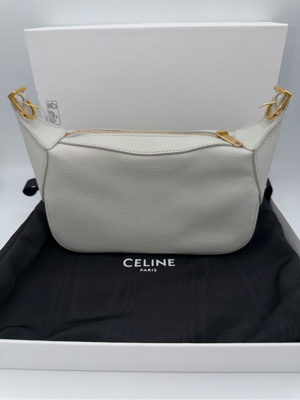 Celine Supple Calfskin Mini Romy Shoulder Bag Ivory Color - Picture 2 of 7